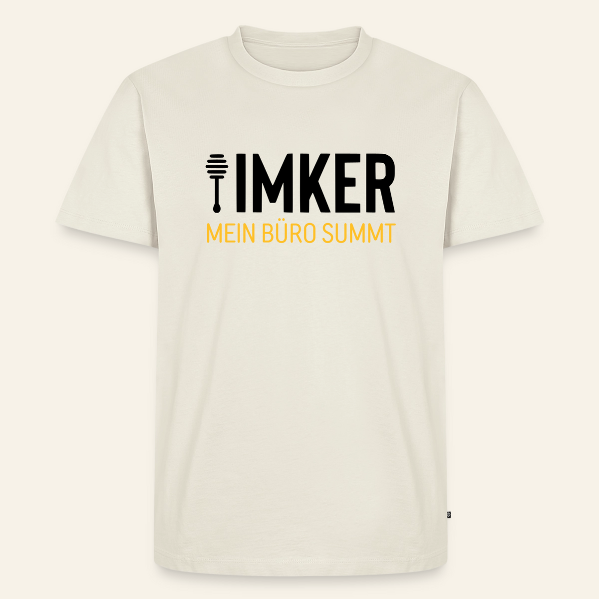 IMKER Honig Büro T-Shirt in Naturweiß – Vorderseite