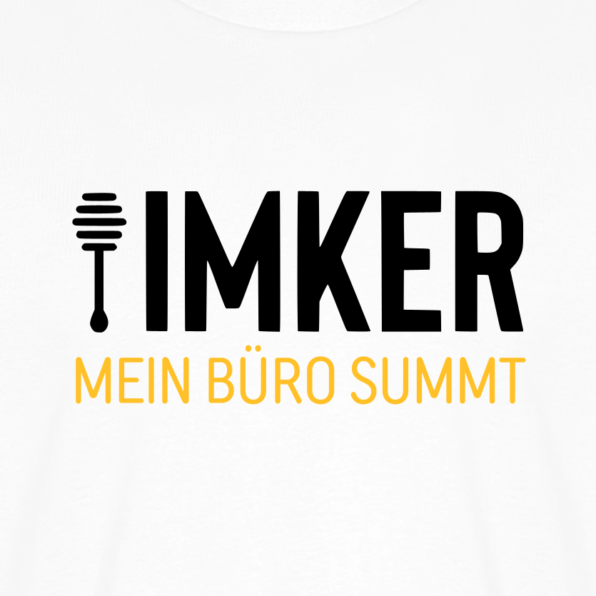 IMKER Honig Büro T-Shirt in Weiß – Druck im Detail