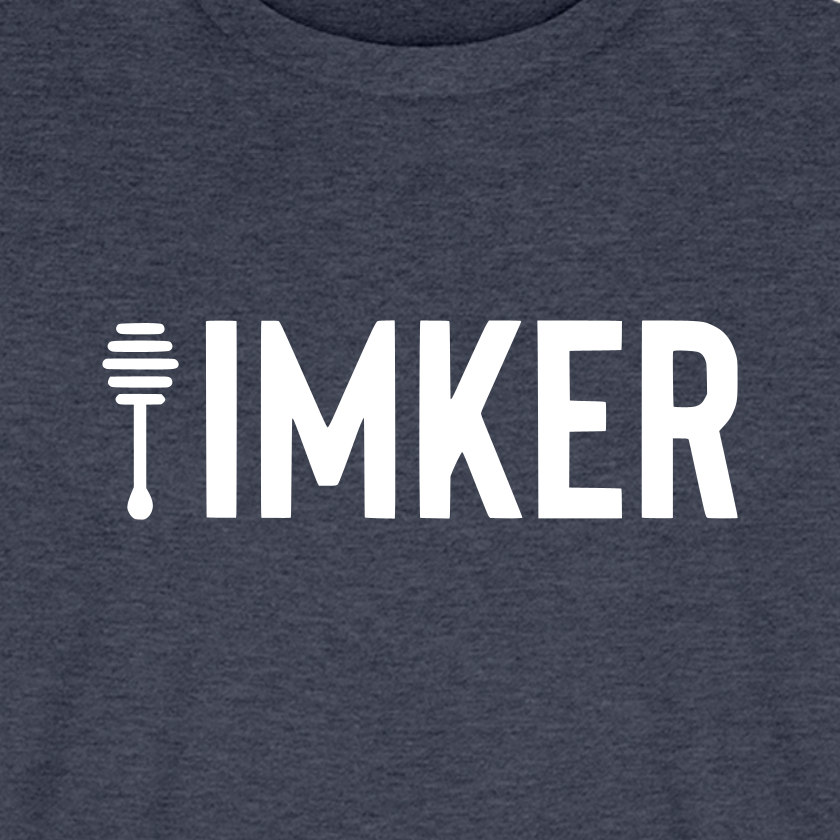 IMKER Honig Prime T-Shirt in Jeansblau – Druck im Detail