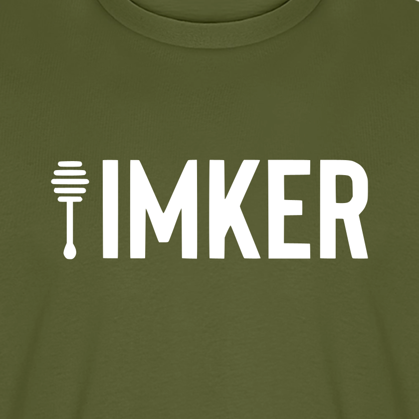 IMKER Honig Prime T-Shirt in Khaki – Druck im Detail