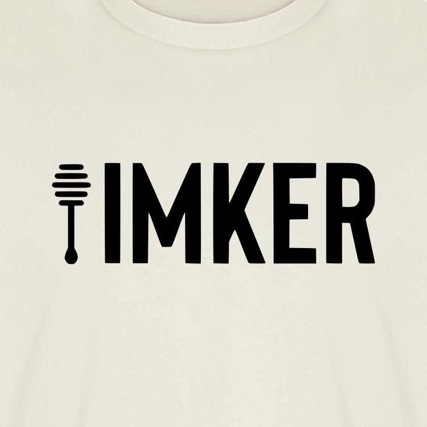 IMKER Honig Prime T-Shirt in Naturweiß – Druck im Detail