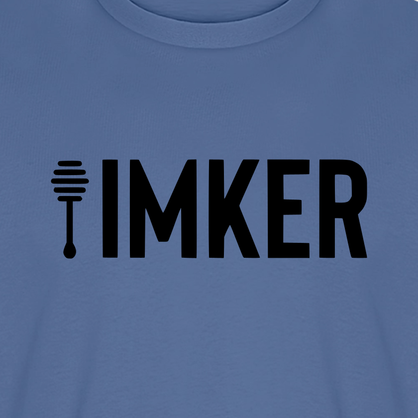 IMKER Honig Prime T-Shirt in Steinblau – Druck im Detail