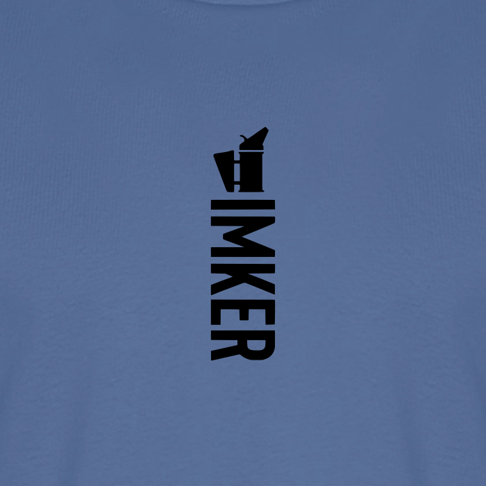 IMKER Smoker Alpha T-Shirt in Steinblau – Druck im Detail