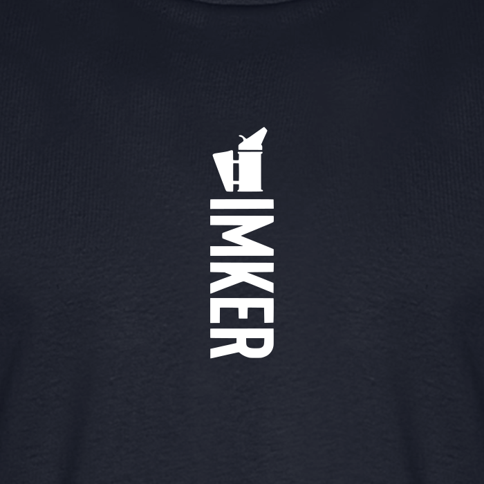IMKER Smoker Alpha T-Shirt in Dunkelblau – Druck im Detail