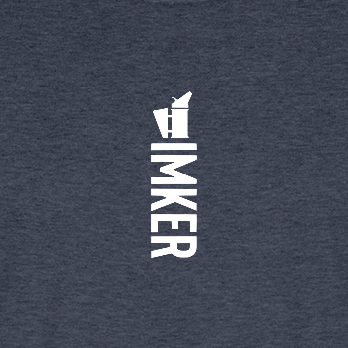 IMKER Smoker Alpha T-Shirt in Jeansblau – Druck im Detail