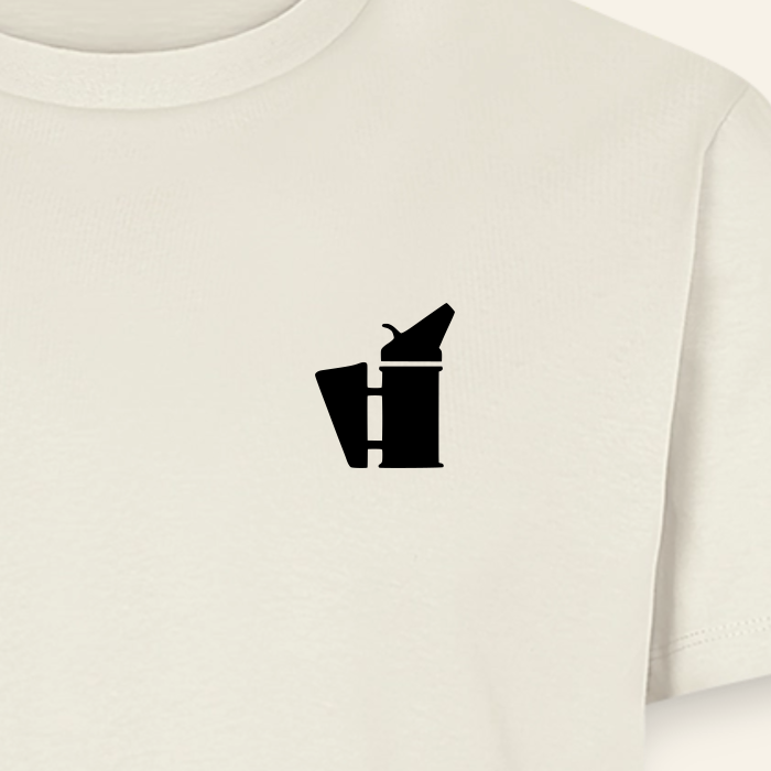 IMKER Smoker Bravo T-Shirt in Naturweiß – Druck im Detail