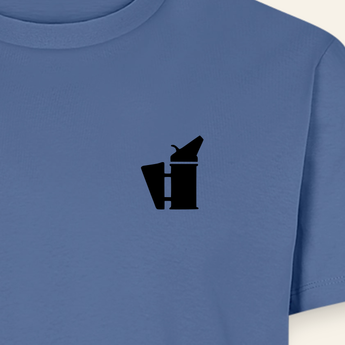 IMKER Smoker Bravo T-Shirt in Steinblau – Druck im Detail