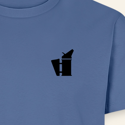 IMKER Smoker Bravo T-Shirt in Steinblau – Druck im Detail