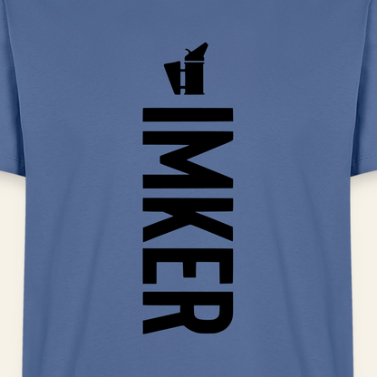 IMKER Smoker Charlie T-Shirt in Steinblau – Druck im Detail