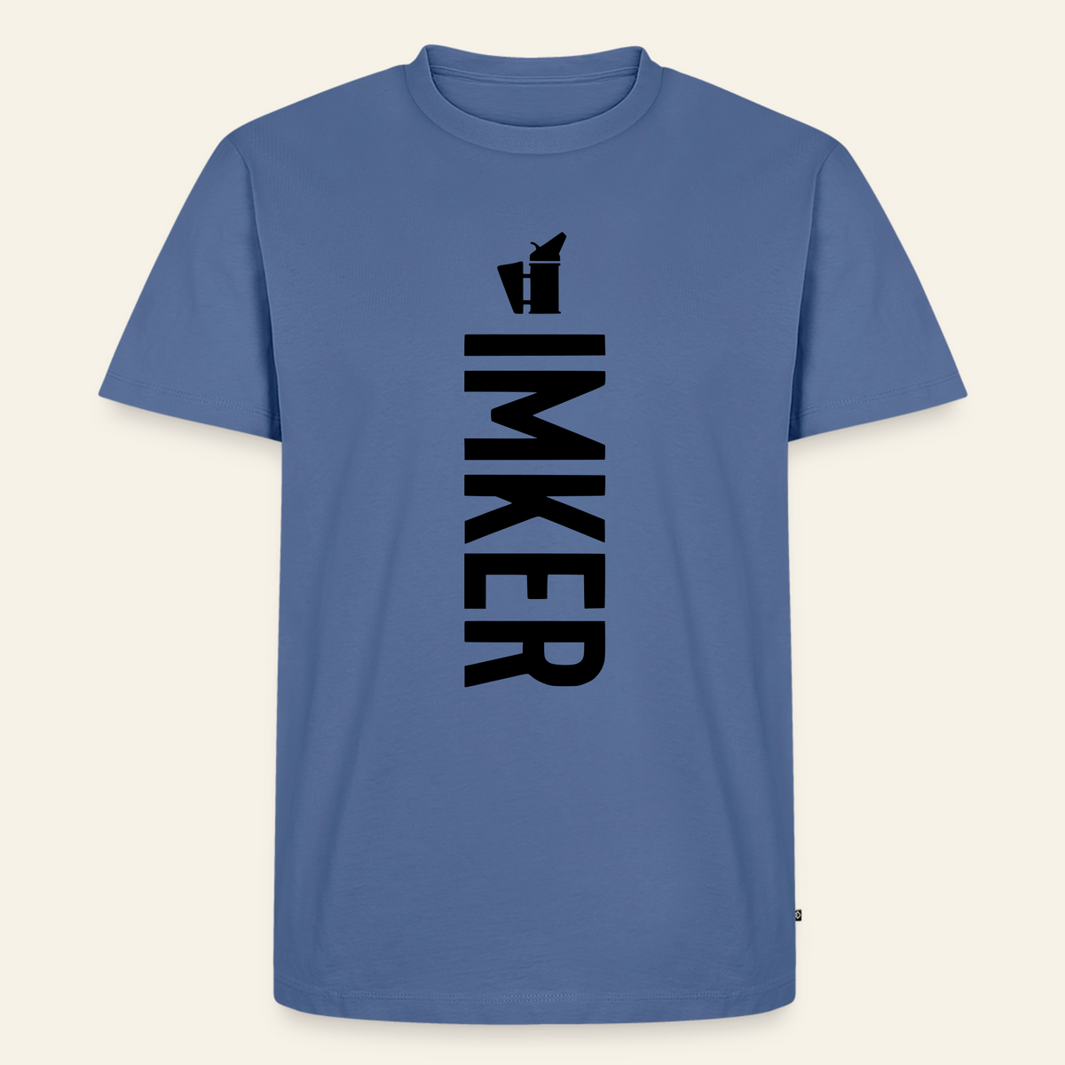 IMKER Smoker Charlie T-Shirt in Steinblau – Vorderseite