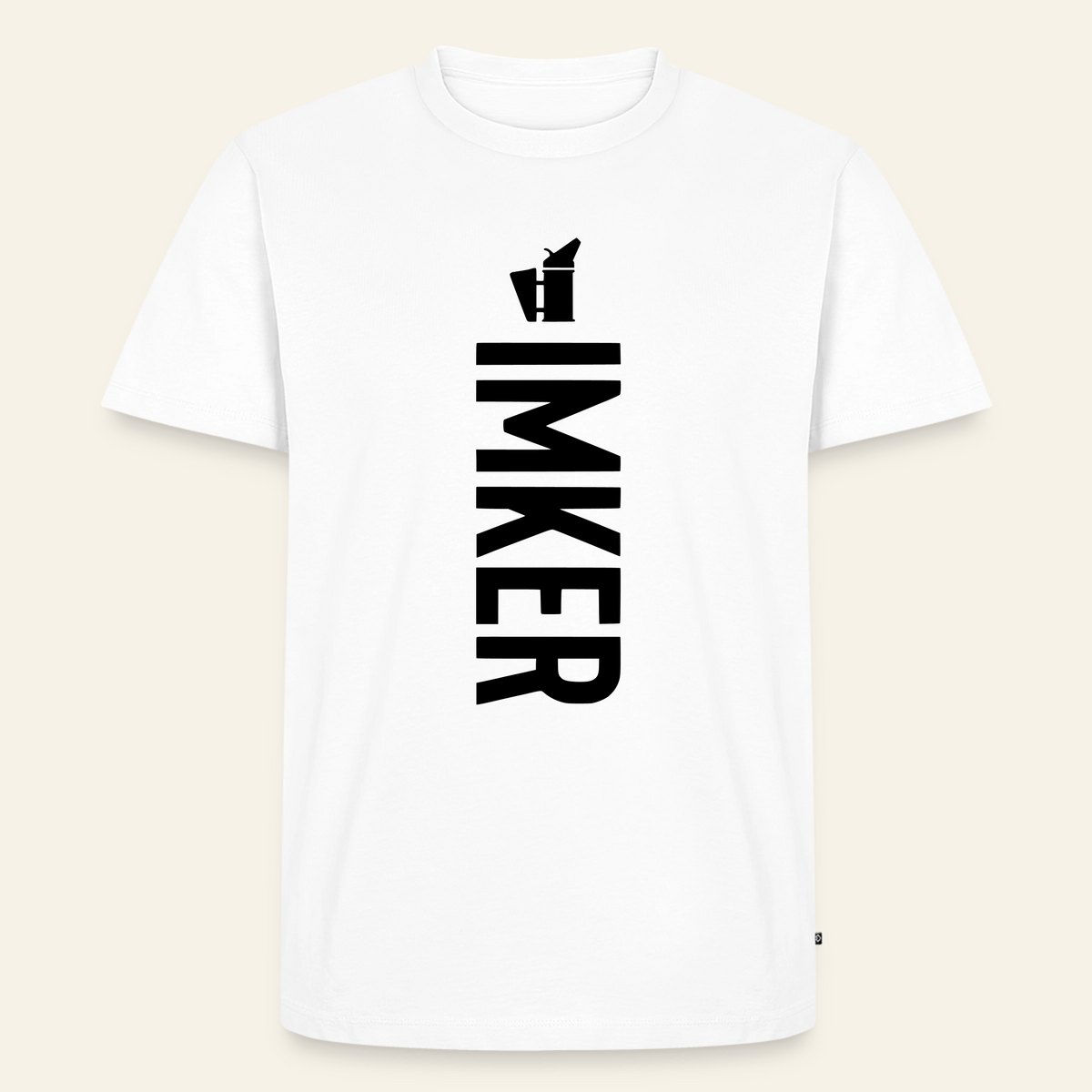 IMKER Smoker Charlie T-Shirt in Weiß – Vorderseite