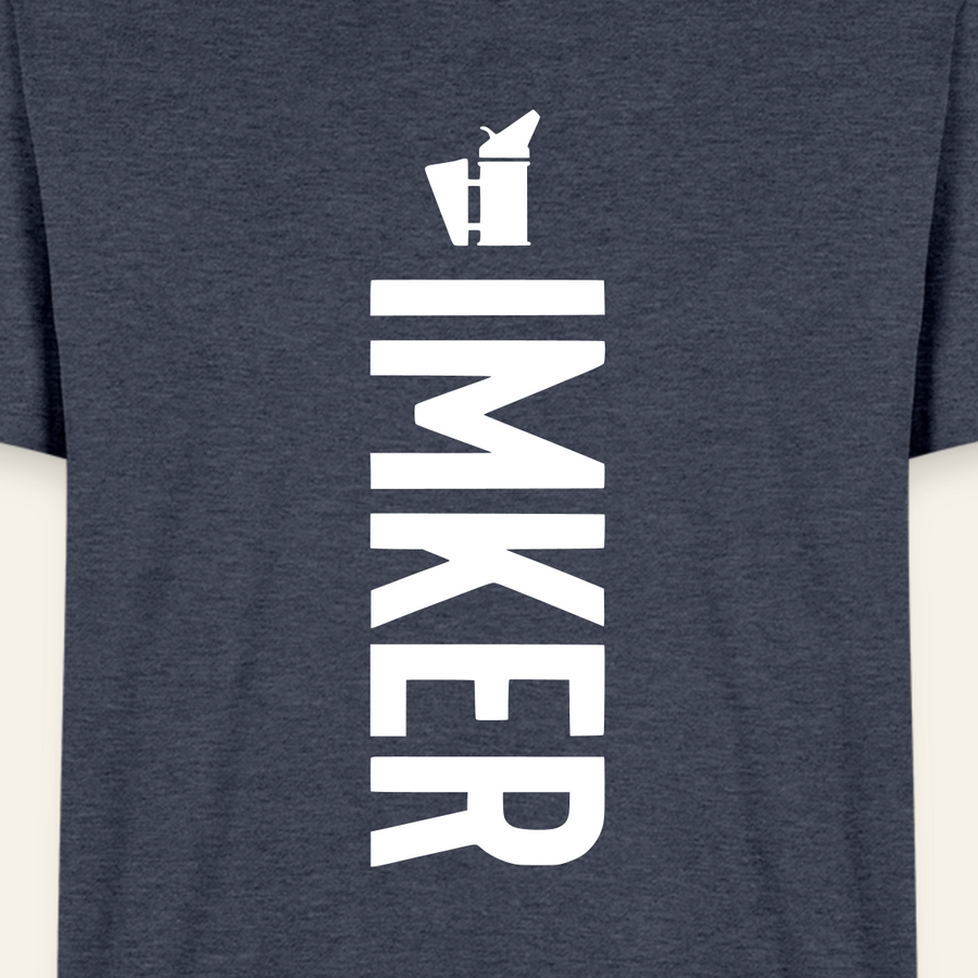 IMKER Smoker Charlie T-Shirt in Jeansblau – Druck im Detail