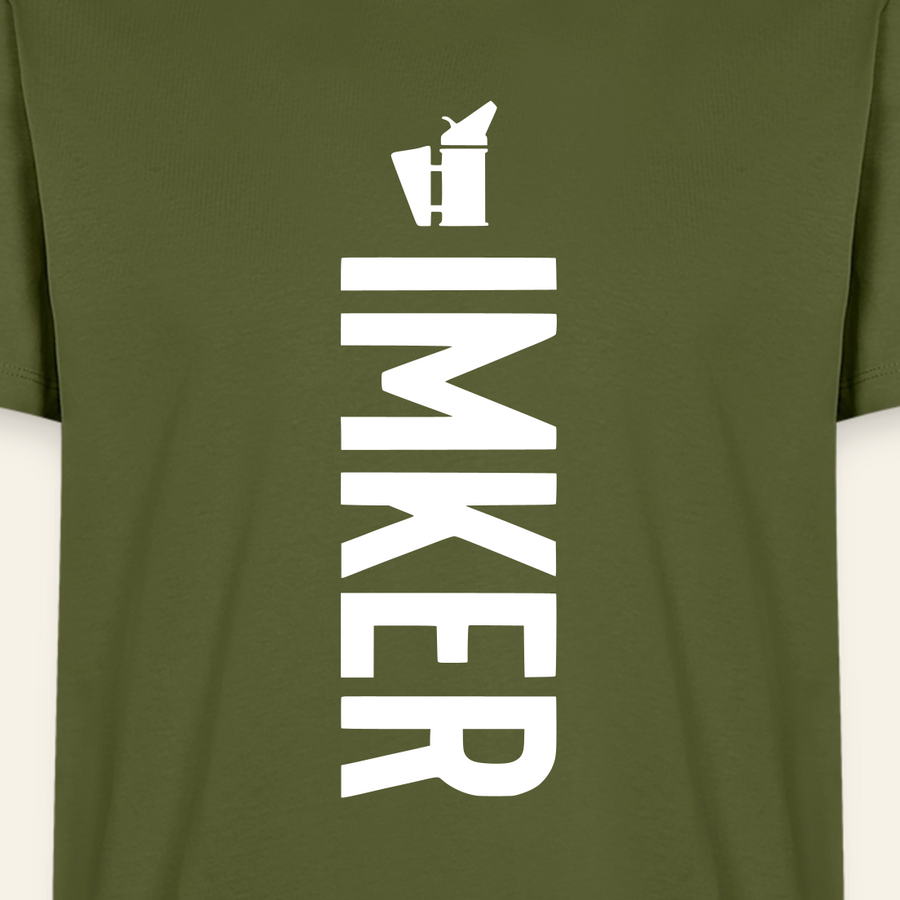 IMKER Smoker Charlie T-Shirt in Khaki – Druck im Detail