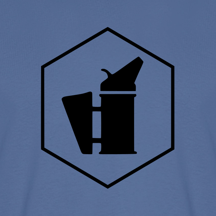 IMKER Smoker Delta Stark T-Shirt in Steinblau – Druck im Detail