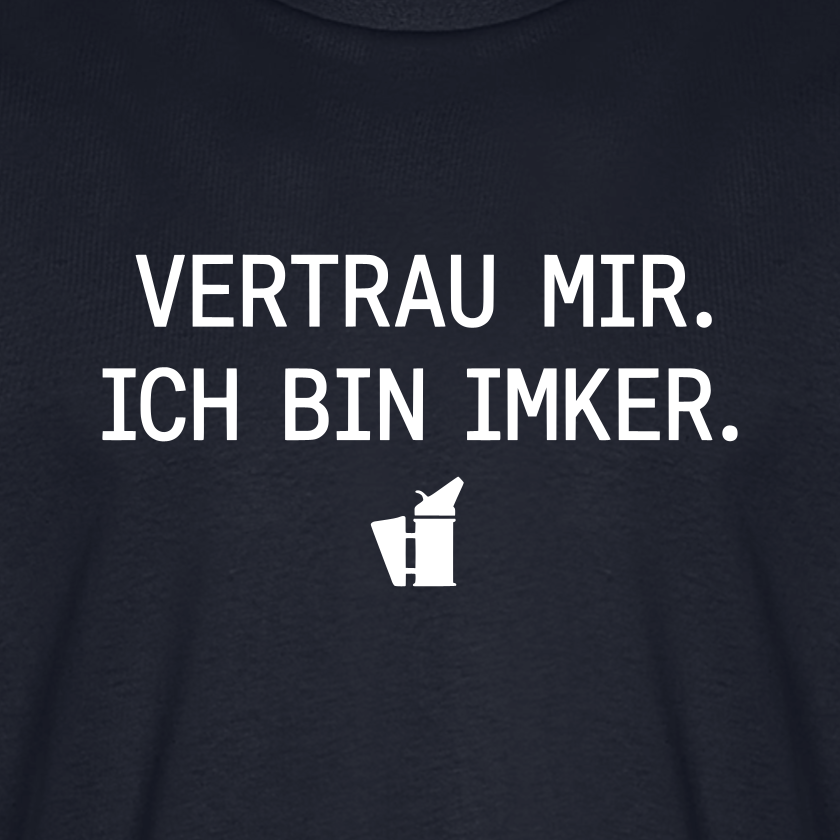 IMKER Smoker Expertenmodus T-Shirt in Dunkelblau – Druck im Detail