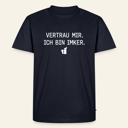 IMKER Smoker Expertenmodus T-Shirt in Dunkelblau – Vorderseite