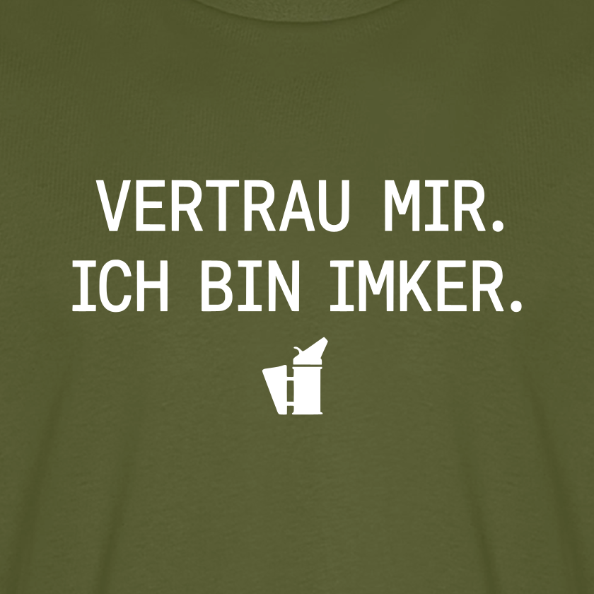 IMKER Smoker Expertenmodus T-Shirt in Khaki – Druck im Detail