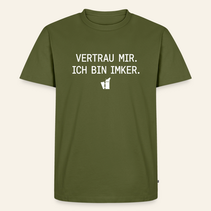 IMKER Smoker Expertenmodus T-Shirt in Khaki – Vorderseite