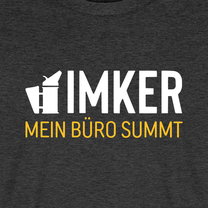 IMKER Smoker Büro T-Shirt in Anthrazit – Druck im Detail