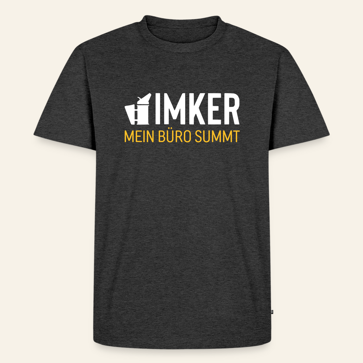 IMKER Smoker Büro T-Shirt in Anthrazit – Vorderseite