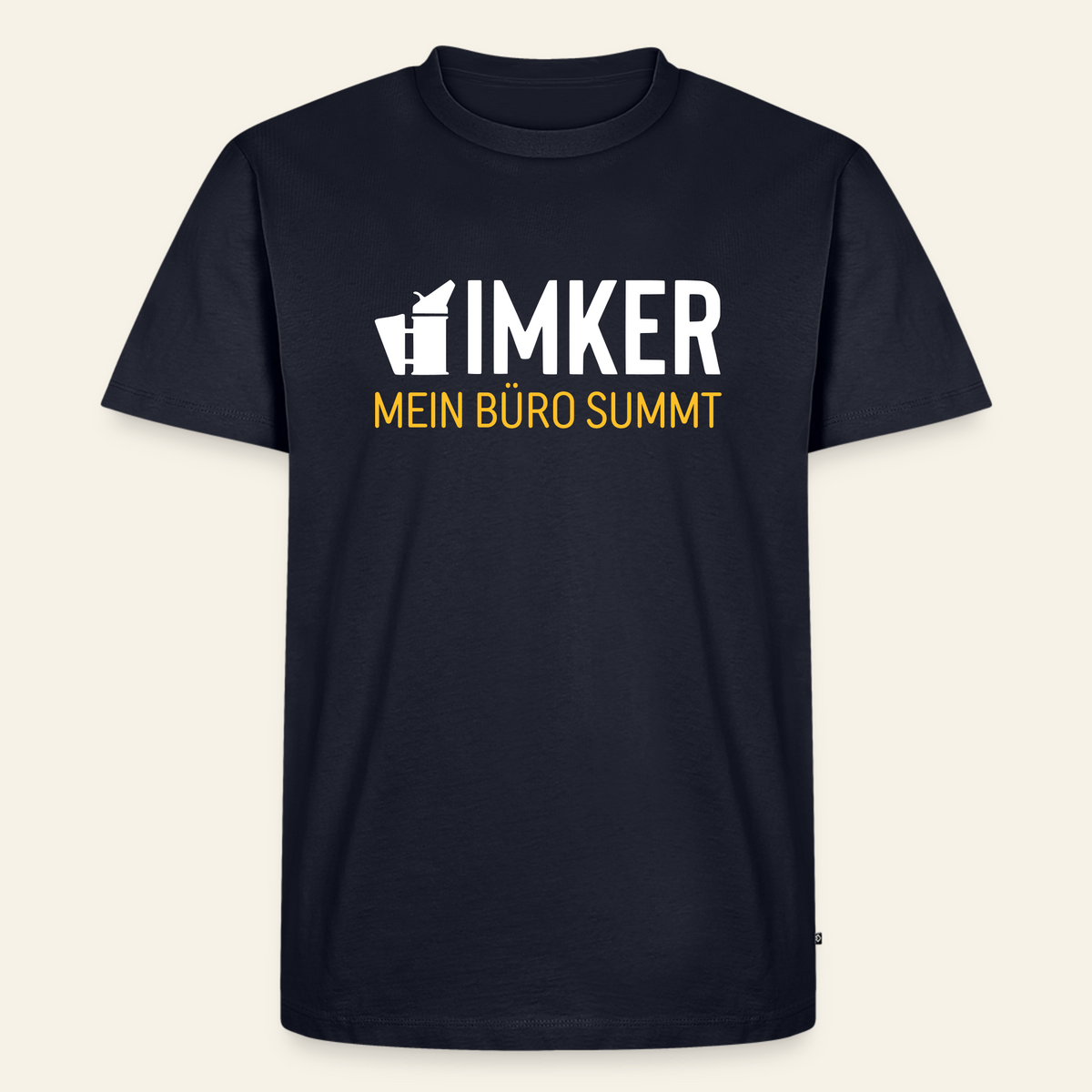 IMKER Smoker Büro T-Shirt in Dunkelblau – Vorderseite