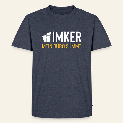 IMKER Smoker Büro T-Shirt in Jeansblau – Vorderseite