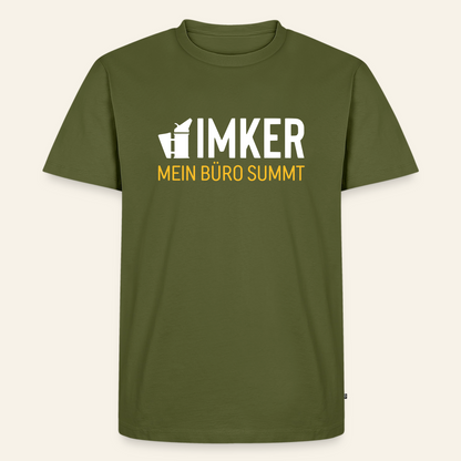 IMKER Smoker Büro T-Shirt in Khaki – Vorderseite