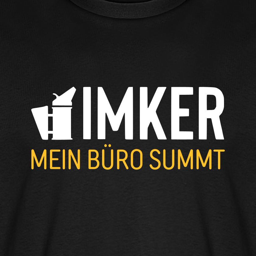 IMKER Smoker Büro T-Shirt in Schwarz – Druck im Detail
