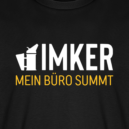IMKER Smoker Büro T-Shirt in Schwarz – Druck im Detail