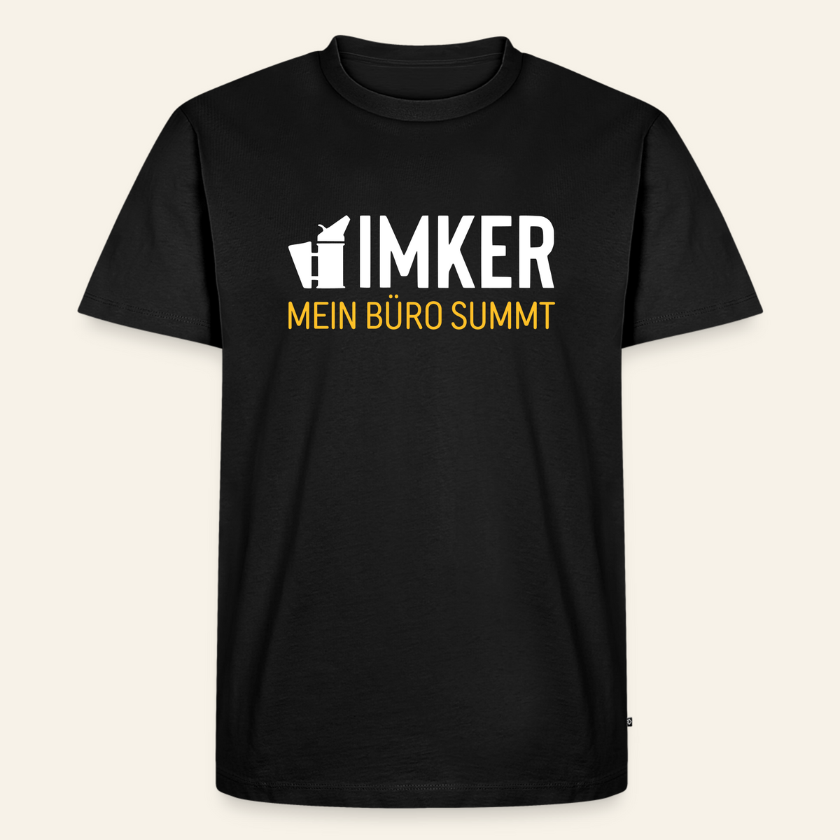 IMKER Smoker Büro T-Shirt in Schwarz – Vorderseite