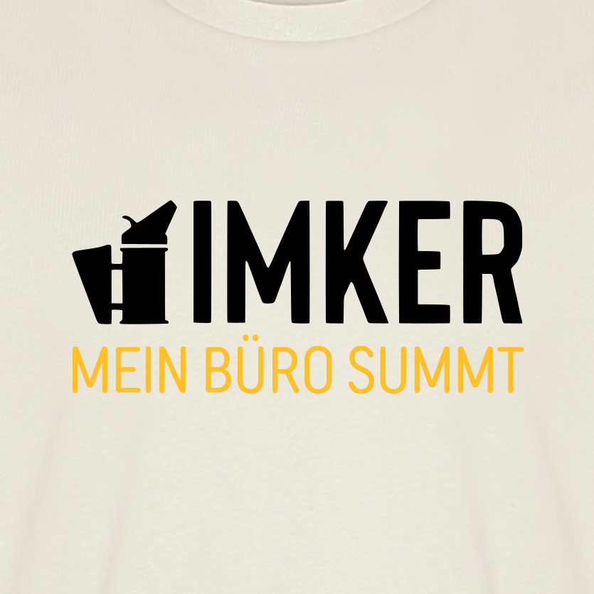 IMKER Smoker Büro T-Shirt in Naturweiß – Druck im Detail