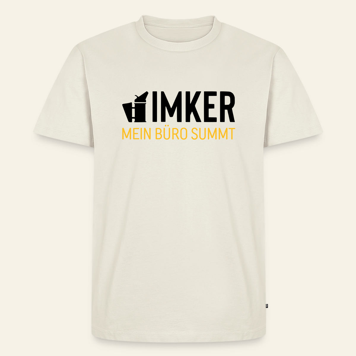 IMKER Smoker Büro T-Shirt in Naturweiß – Vorderseite