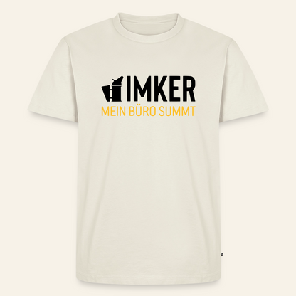 IMKER Smoker Büro T-Shirt in Naturweiß – Vorderseite