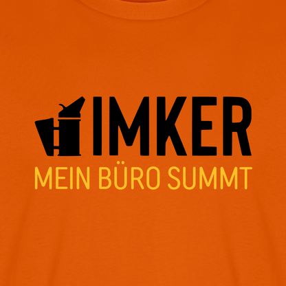 IMKER Smoker Büro T-Shirt in Orange – Druck im Detail