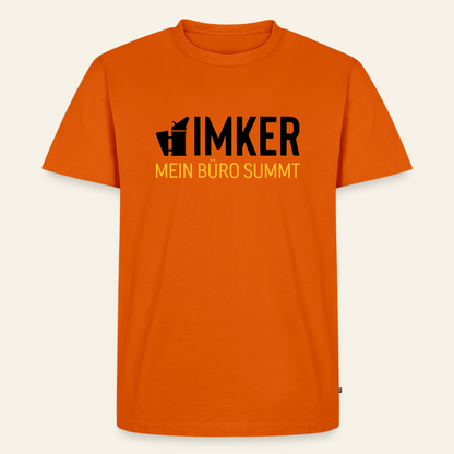 IMKER Smoker Büro T-Shirt in Orange – Vorderseite