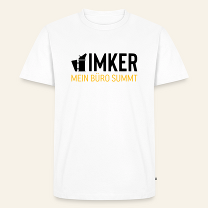 IMKER Smoker Büro T-Shirt in Weiß – Vorderseite