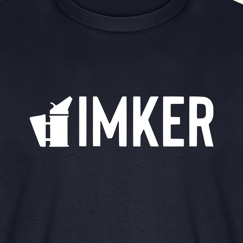 IMKER Smoker Prime T-Shirt in Dunkelblau – Druck im Detail