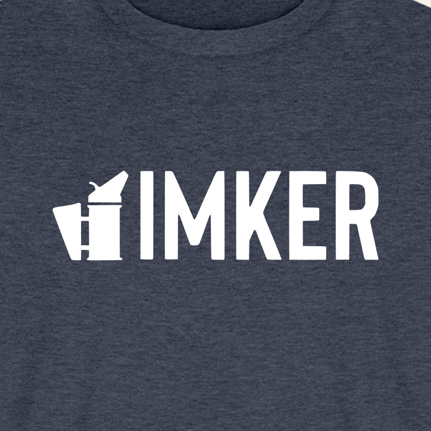 IMKER Smoker Prime T-Shirt in Jeansblau – Druck im Detail