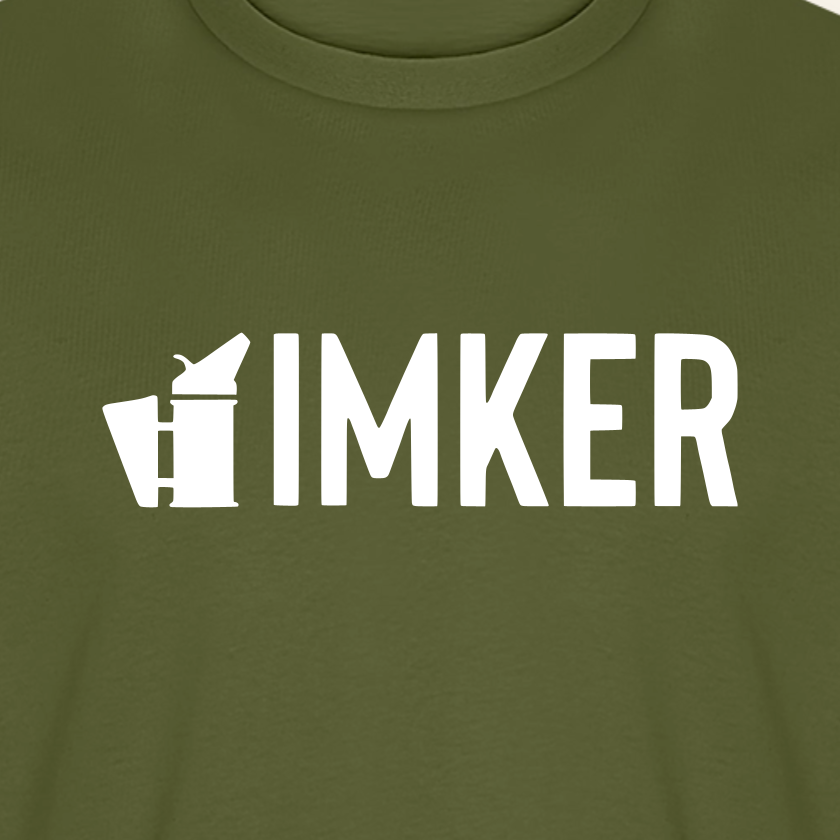IMKER Smoker Prime T-Shirt in Khaki – Druck im Detail