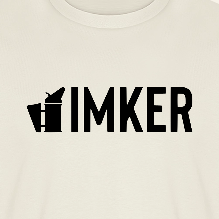 IMKER Smoker Prime T-Shirt in Naturweiß – Druck im Detail