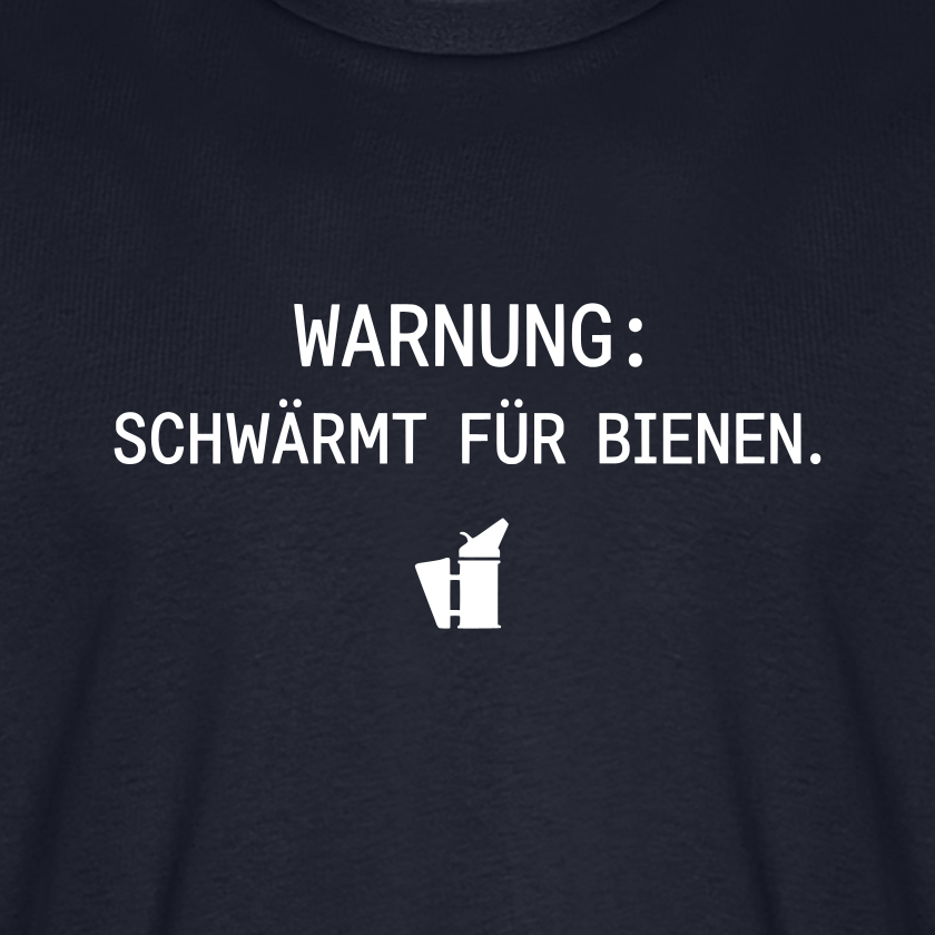 IMKER Smoker Schwärmmodus T-Shirt in Dunkelblau – Druck im Detail
