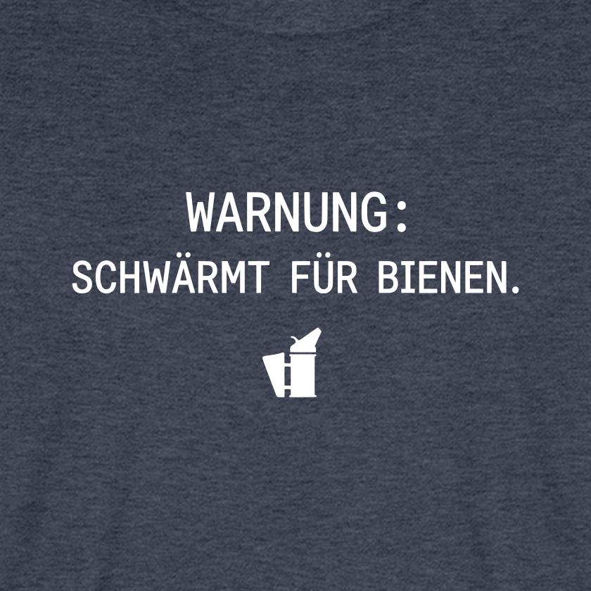 IMKER Smoker Schwärmmodus T-Shirt in Jeansblau – Druck im Detail