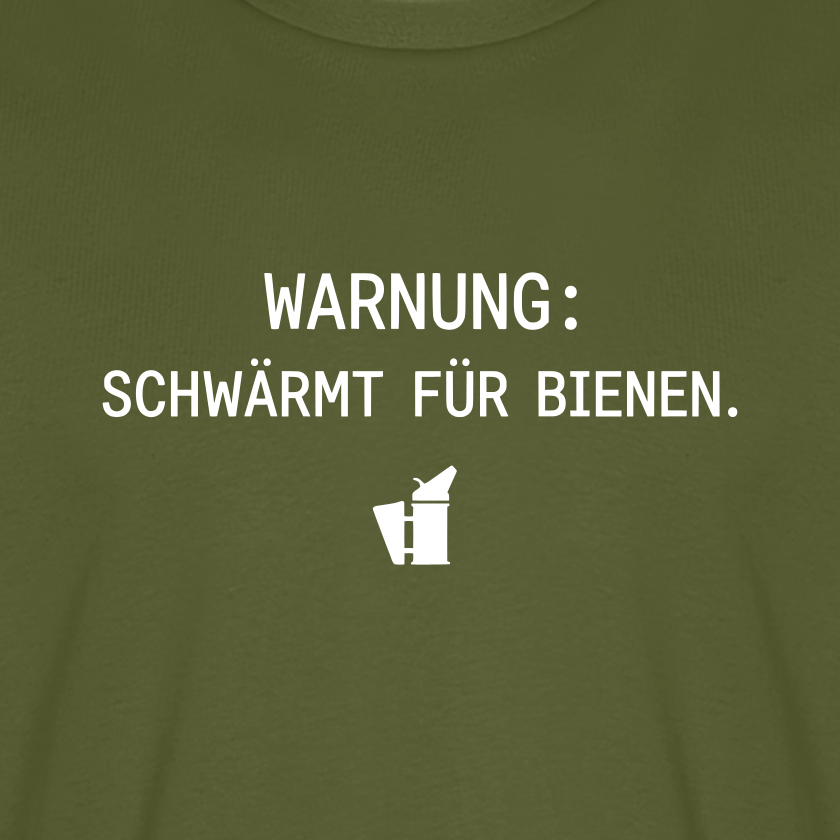 IMKER Smoker Schwärmmodus T-Shirt in Khaki – Druck im Detail