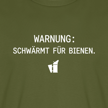 IMKER Smoker Schwärmmodus T-Shirt in Khaki – Druck im Detail