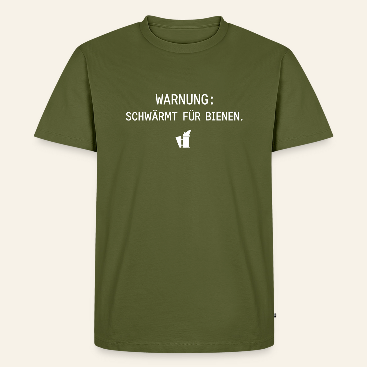 IMKER Smoker Schwärmmodus T-Shirt in Khaki – Vorderseite