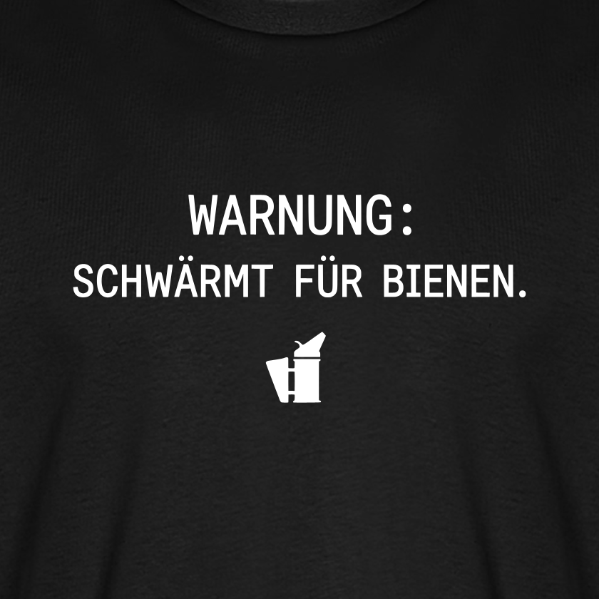 IMKER Smoker Schwärmmodus T-Shirt in Schwarz – Druck im Detail