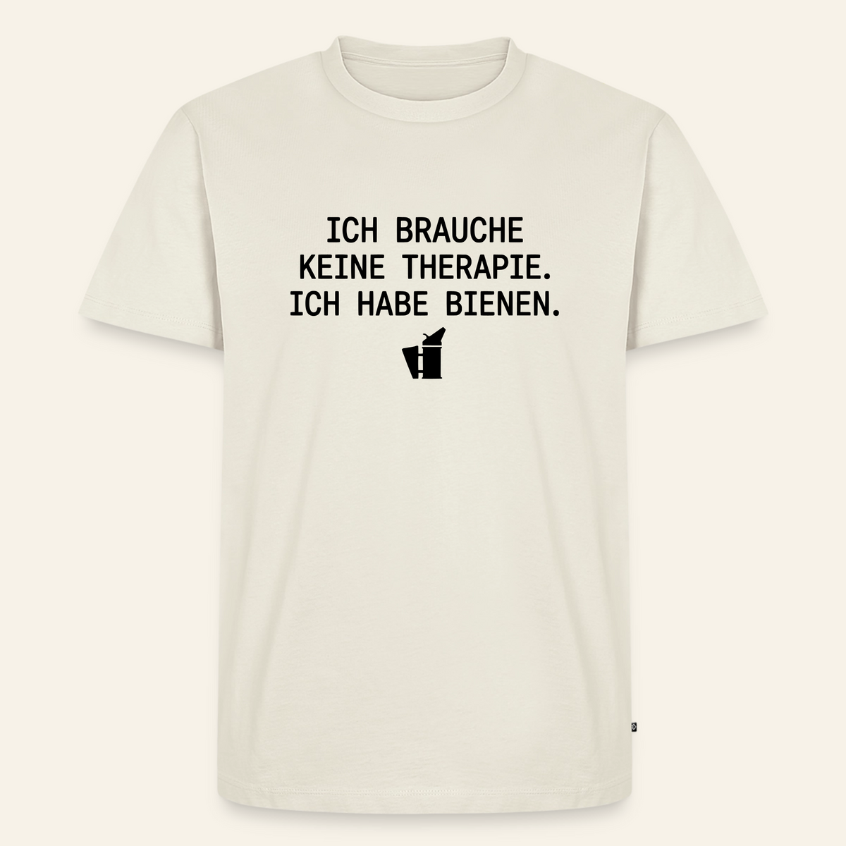 IMKER Smoker Therapie T-Shirt in Naturweiß – Vorderseite