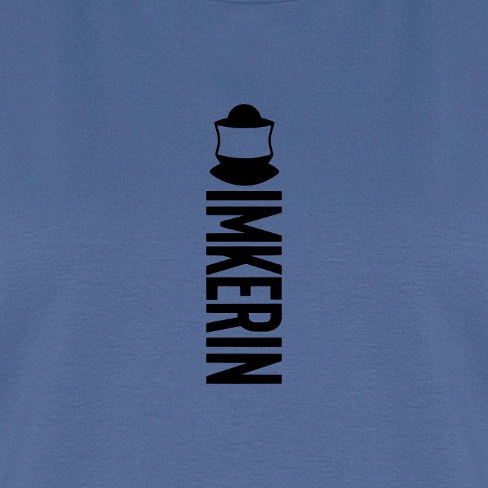 IMKERIN Code Alpha T-Shirt in Steinblau – Druck im Detail