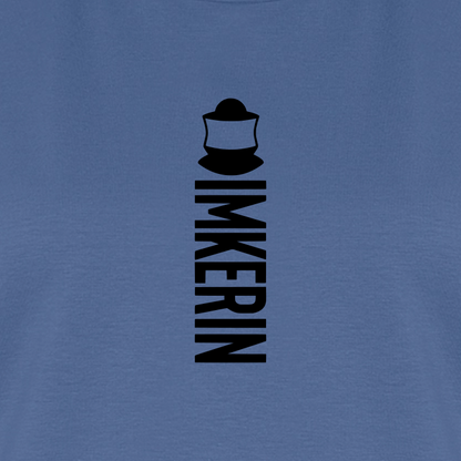 IMKERIN Code Alpha T-Shirt in Steinblau – Druck im Detail
