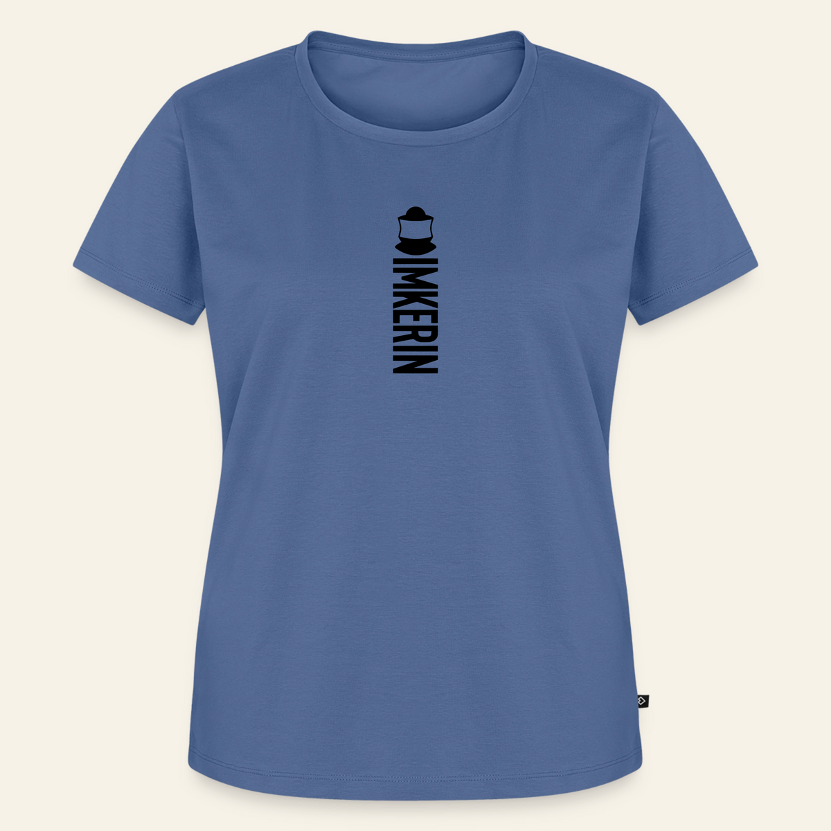 IMKERIN Code Alpha T-Shirt in Steinblau – Vorderseite